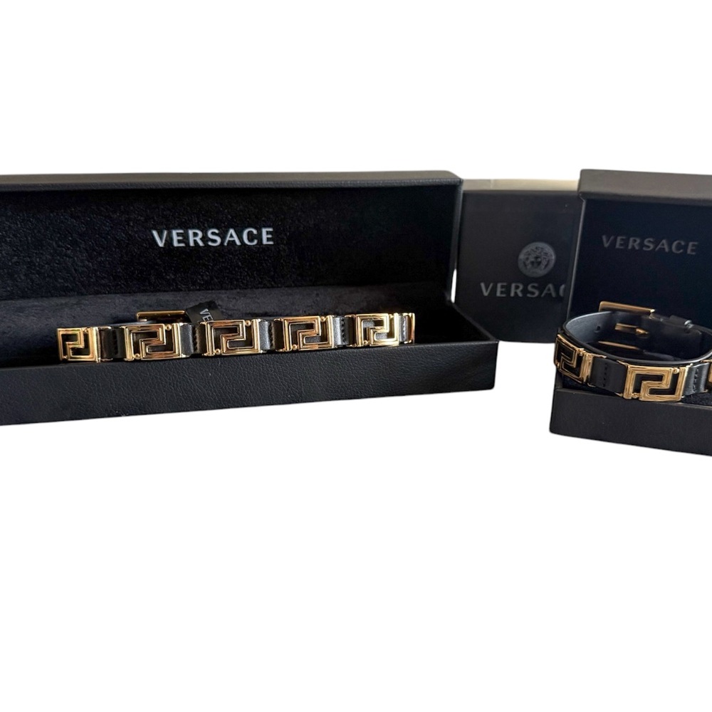 Authentic NWT Versace Greca Buckled Ckoker and Bracelet